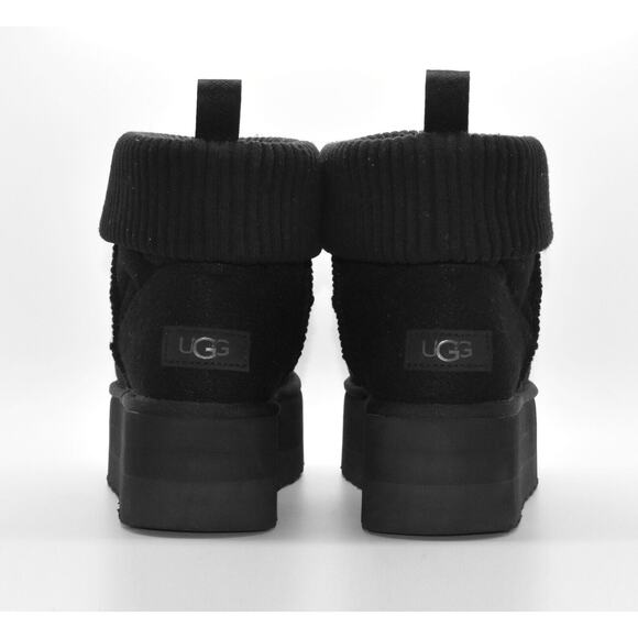D0 NIB UGG Black Classic Mini Platform Felted Ankle Boot Shoes 1144047 Size US 7 - Picture 6 of 8